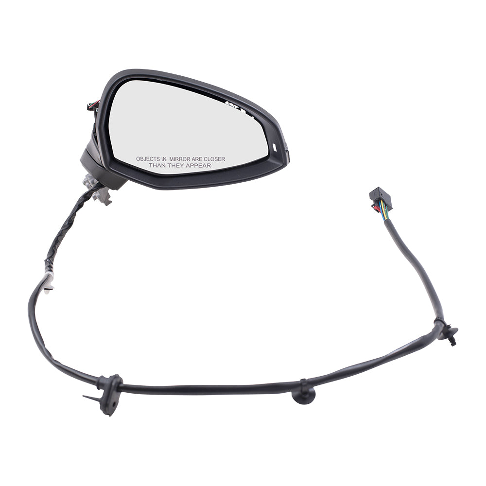 Brock Replacement Driver and Passenger Set Power Mirrors w/ Heat Signal Lane Departure Warning Compatible with 17-19 A4 17-19 A4 Allroad 18-19 S4