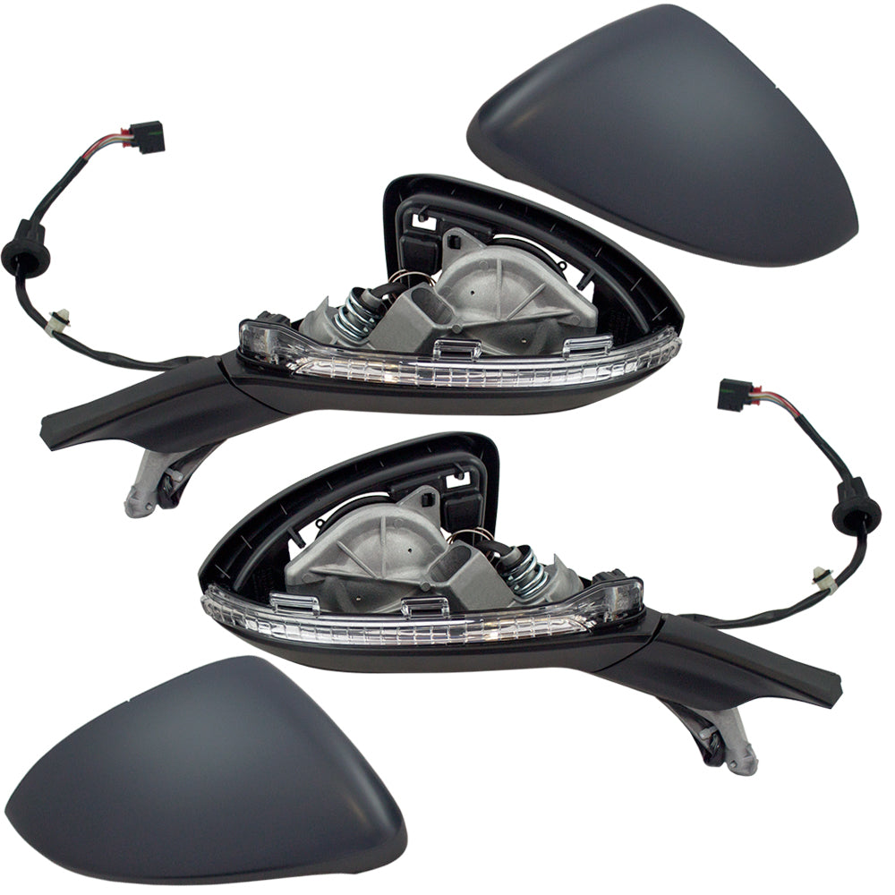 Brock Replacement Pair Set Power Side View Mirrors Heated Signal Compatible with 2015 2016 2017 2018 2019 Golf & GTI 5GM 857 507 9B9 5G0 857 522 C