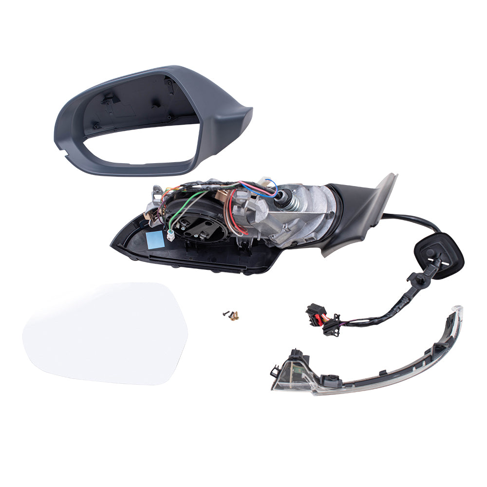 Brock Replacement Driver Power Folding Mirror Heated with Signal Compatible with 2012 2013 2014 2015 2016 2017 2018 A6