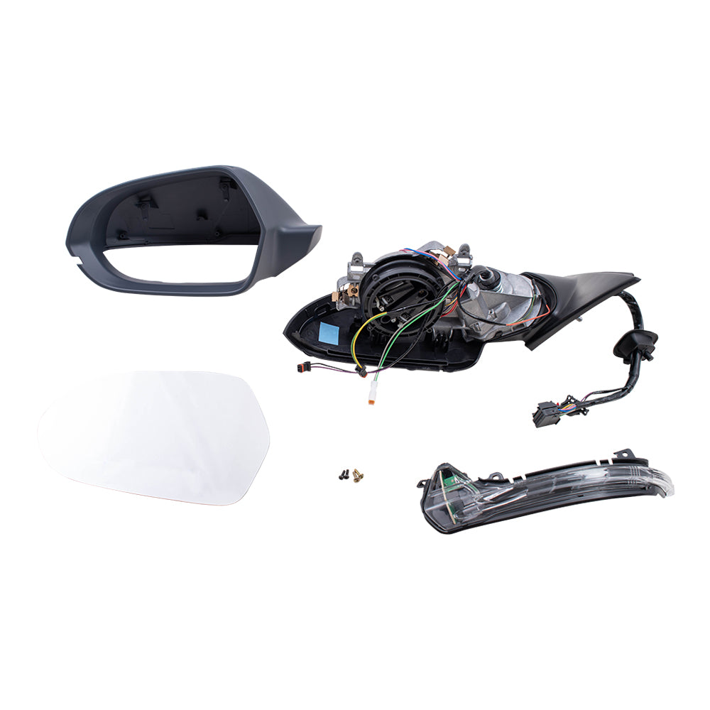 Brock Replacement Driver Power Folding Mirror Heated Signal with Memory Compatible with 2012 2013 2014 2015 2016 2017 2018 A6