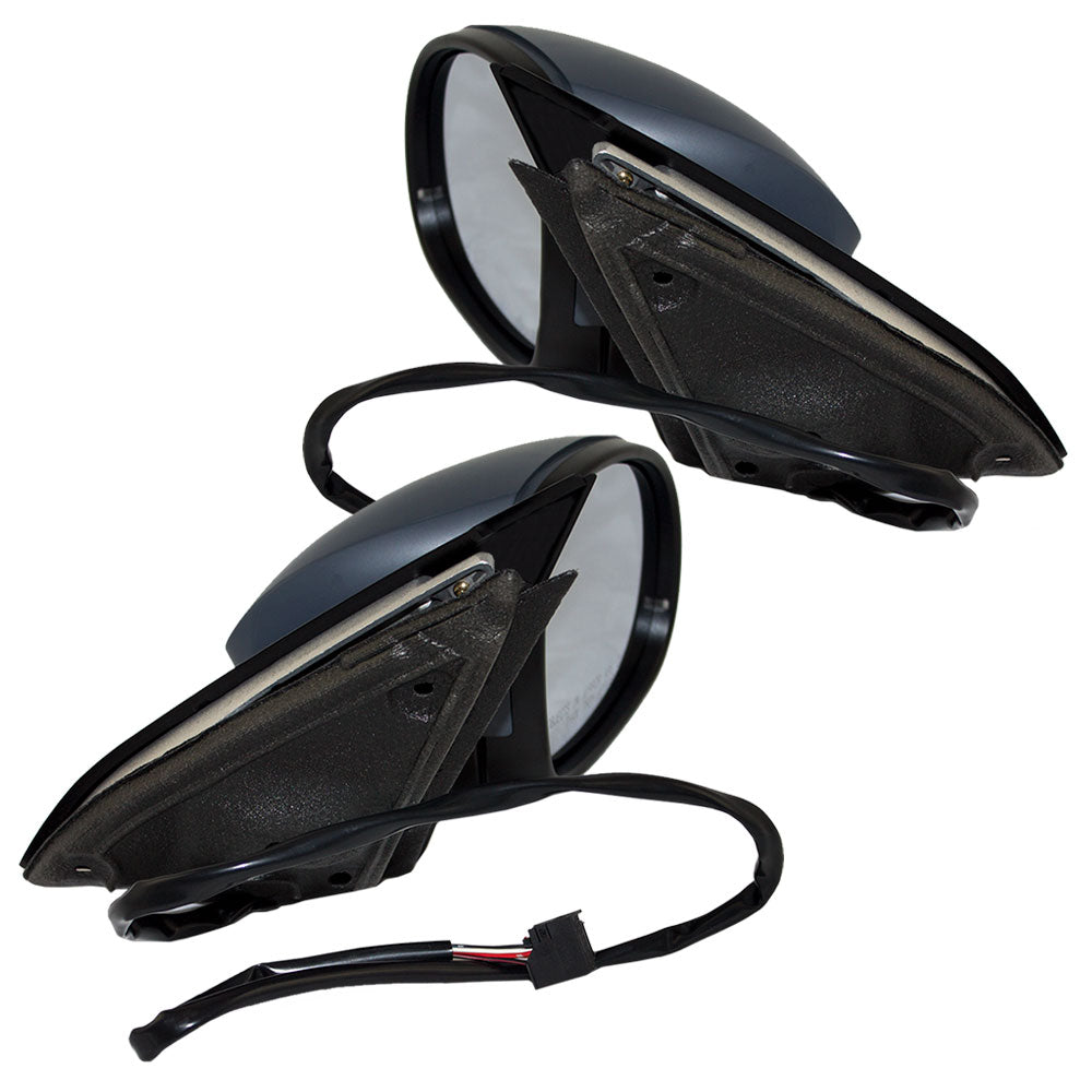 Brock Replacement Driver and Passenger Power Side View Mirrors Heated Signal Compatible with 2009-2018 Tiguan & Tiguan Limited 5N1857507P9B9 5N0857538GRU