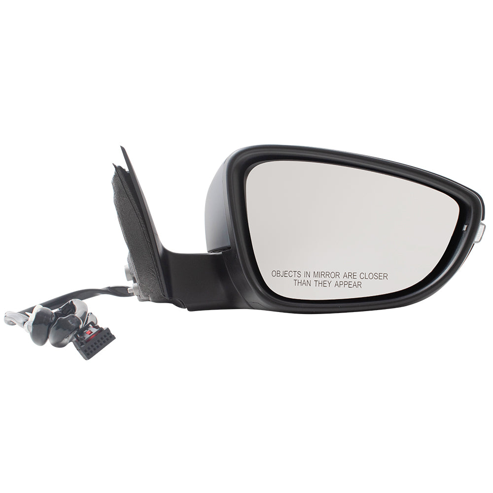 Brock Replacement Passengers Power Folding Side View Mirror Heated Signal without BLIS Compatible with 2016 2017 2018 2019 Passat 561857522AB