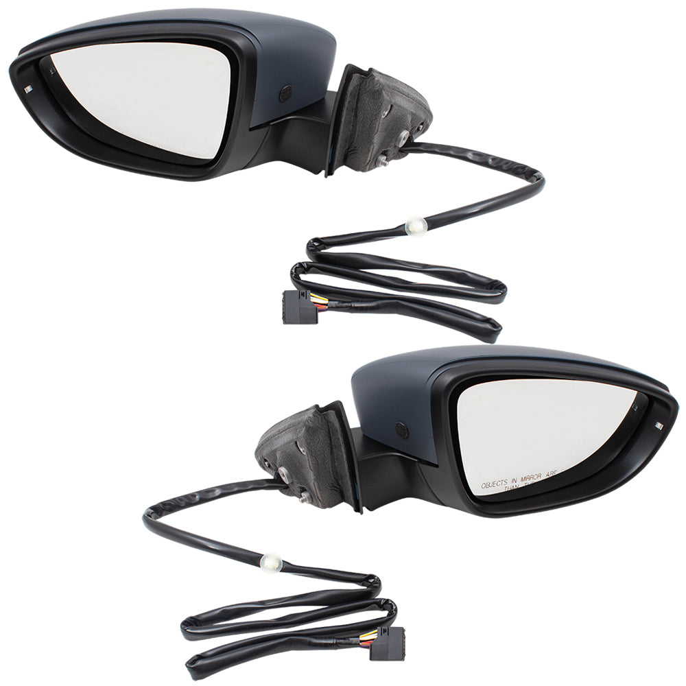 Brock Replacement Pair Set Power Folding Side View Mirrors Heated Signal Memory without BLIS Compatible with 2016 2017 2018 2019 Passat 561857507BF9B9 561857508BF9B9