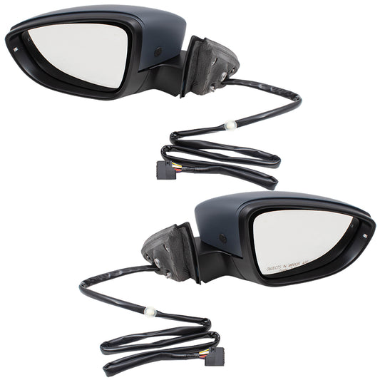 Brock Replacement Pair Set Power Folding Side View Mirrors Heated Signal Memory without BLIS Compatible with 2016 2017 2018 2019 Passat 561857507BF9B9 561857508BF9B9