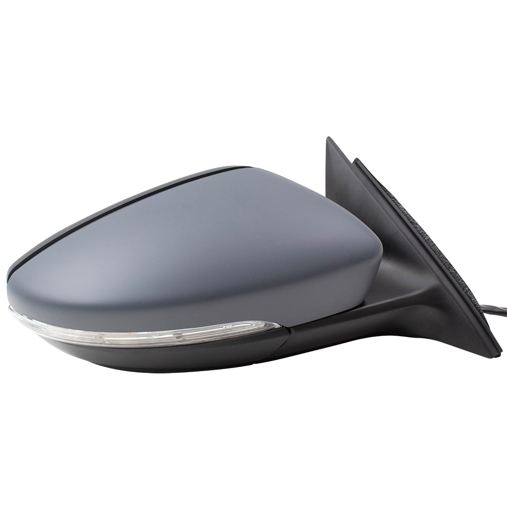 Brock Replacement Passengers Power Folding Side View Mirror Heated Signal Memory without BLIS Compatible with 2016 2017 2018 2019 Passat 561857508BF9B9