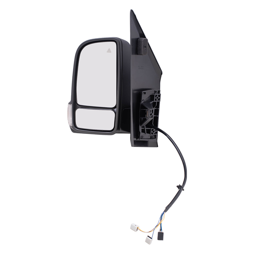 Brock Replacement Driver Side Power Mirror Textured Black with Heat, Signal, Blind Spot Detection & Manual Fold without Camera Compatible with 2019-2020 Sprinter Cargo 1500/2500/3500 (907)