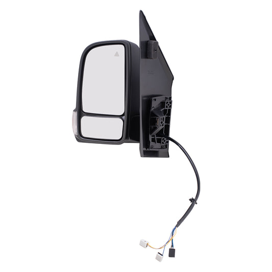 Brock Replacement Driver Side Power Mirror Textured Black with Heat, Signal, Blind Spot Detection & Manual Fold without Camera Compatible with 2019-2020 Sprinter Cargo 1500/2500/3500 (907)