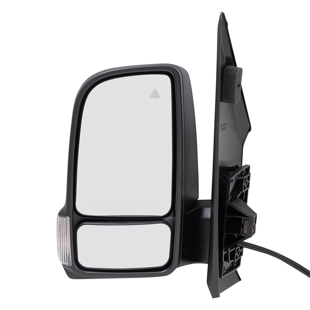 Brock Replacement Driver Side Power Mirror Textured Black with Heat, Signal, Blind Spot Detection & Manual Fold without Camera Compatible with 2019-2020 Sprinter Cargo 1500/2500/3500 (907)