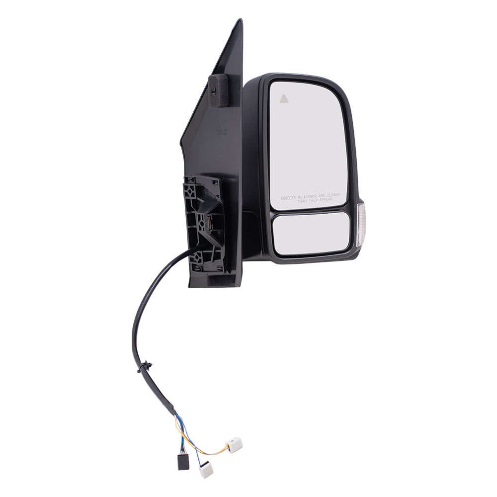 Brock Replacement Passenger Side Power Mirror Textured Black with Heat, Signal, Blind Spot Detection & Manual Fold W/O Camera Compatible with 2019-2020 Sprinter Cargo 1500/2500/3500 (907)