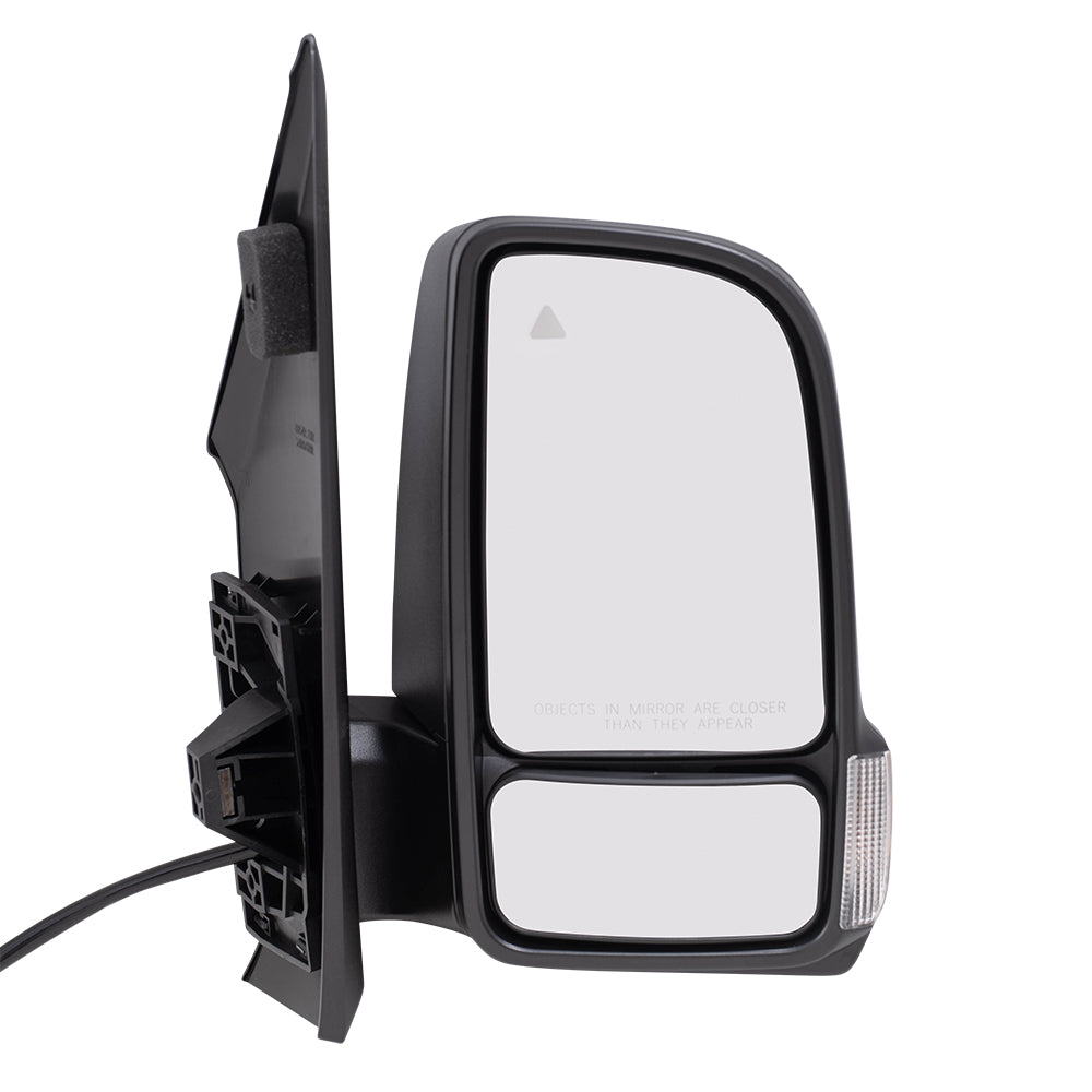 Brock Replacement Passenger Side Power Mirror Textured Black with Heat, Signal, Blind Spot Detection & Manual Fold W/O Camera Compatible with 2019-2020 Sprinter Cargo 1500/2500/3500 (907)