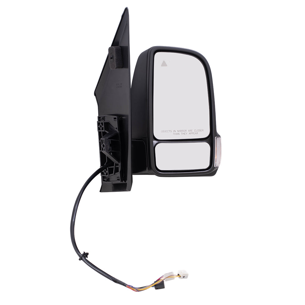 Brock Replacement Passenger Side Power Mirror Textured Black with Heat, Signal, Blind Spot Detection & Power Fold W/O Camera Compatible with 2019-2020 Sprinter Cargo 1500/2500/3500 (907)