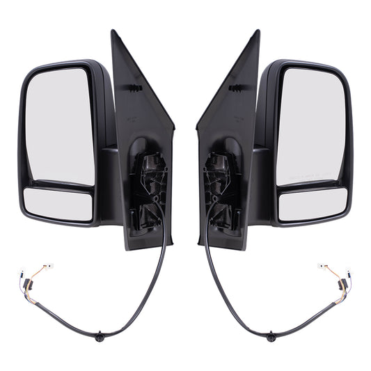 Brock Replacement Driver and Passenger Side Power Mirror Short Arms with Heat, Signal & Manual Fold Compatible with 2019-2020 Sprinter Cargo 3500XD(907) & 2019-2020 Springer Cargo 4500 (907)