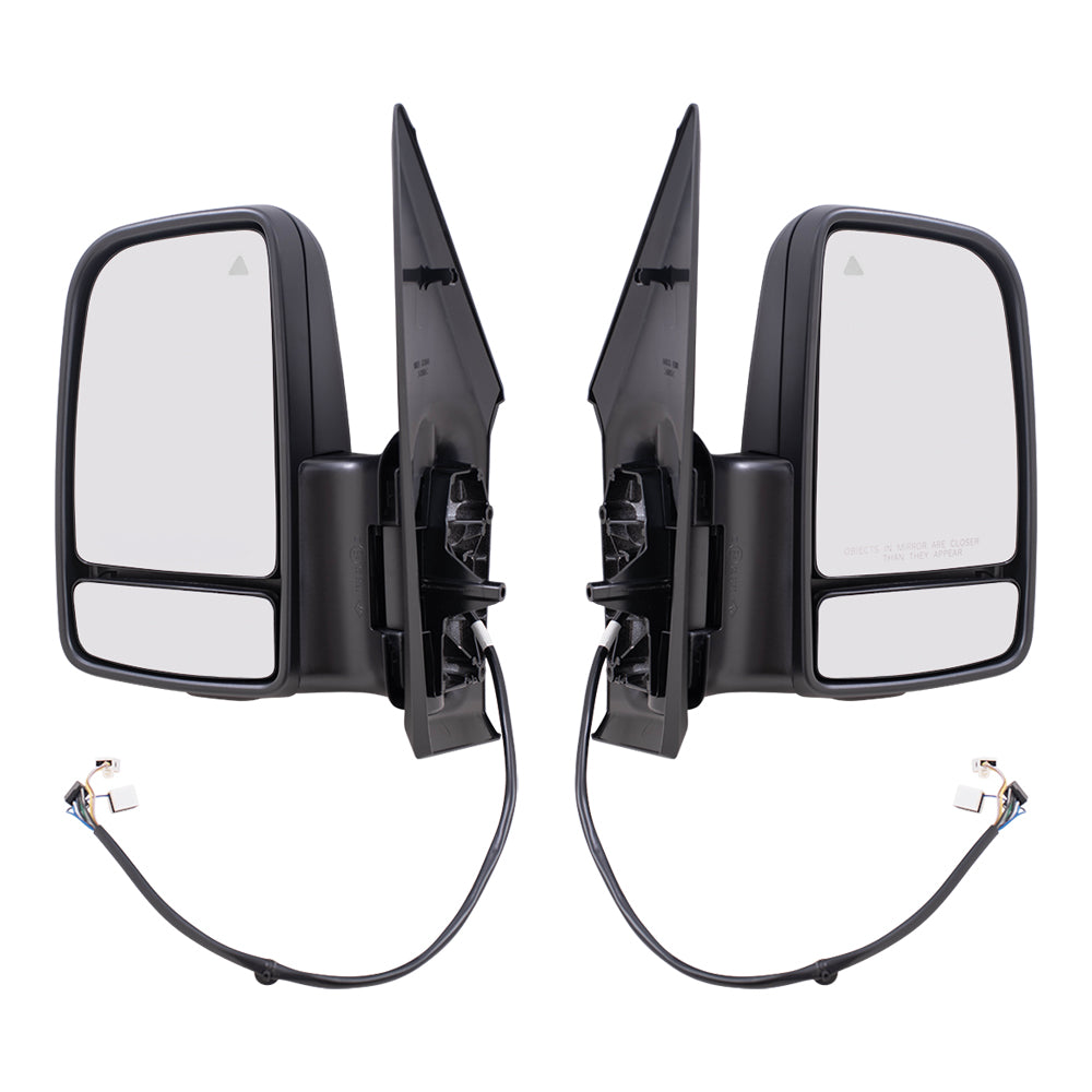 Brock Replacement Driver and Passenger Side Power Mirror Short Arms with Heat, Signal, Manual Fold & Blind Spot Detection Compatible with 2019-2020 Sprinter Cargo 3500XD (907)/ 4500 (907)