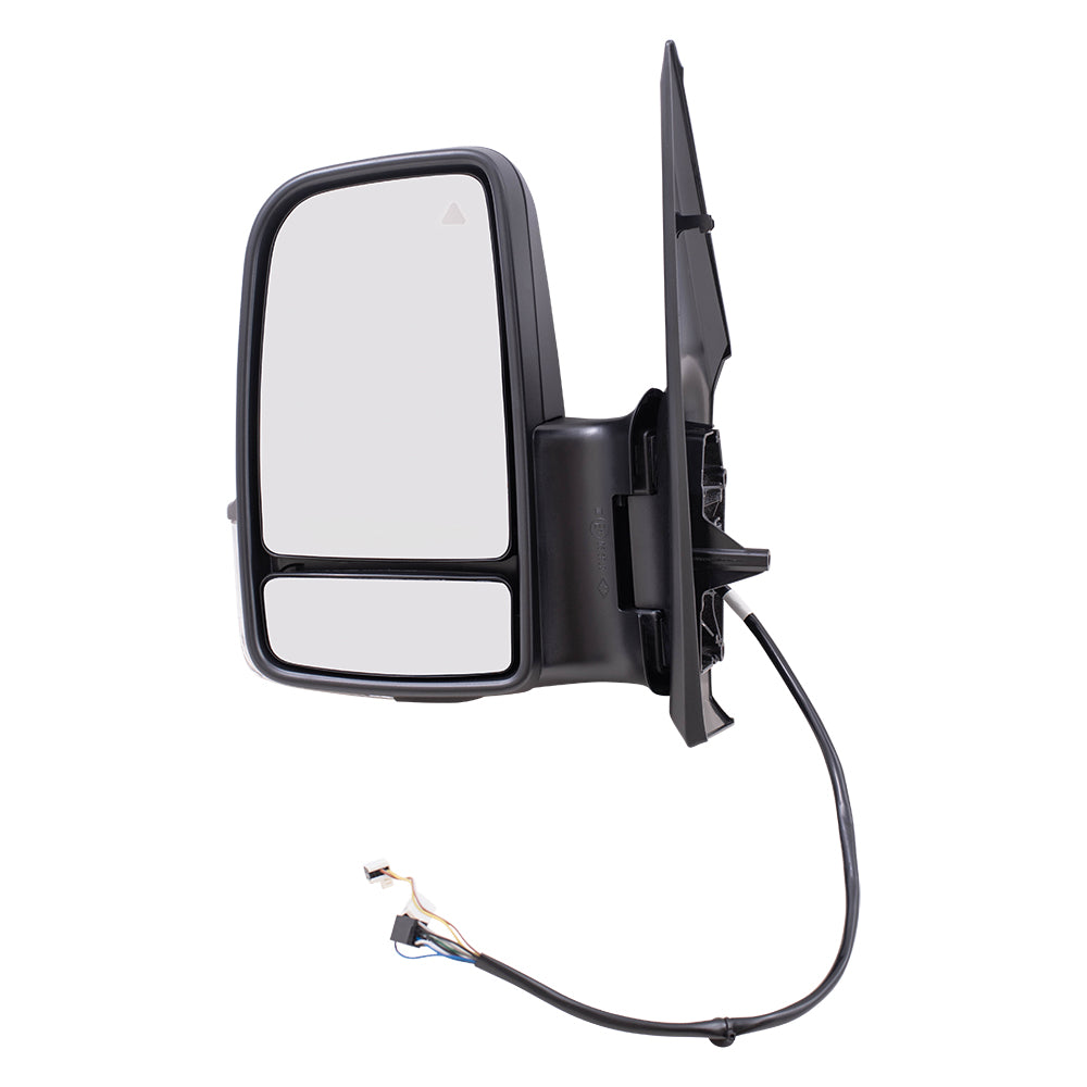 Aftermarket Brock Replacement Driver Side Power Mirror Short Arm with Heat, Signal, Manual Fold & Blind Spot Detection Compatible with 2019-2020 Sprinter Cargo 3500XD (907)/ 4500 (907)