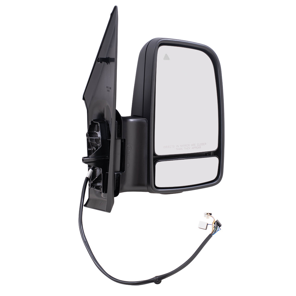 Brock Replacement Passenger Side Power Mirror Short Arm with Heat, Signal, Manual Fold & Blind Spot Detection Compatible with 2019-2020 Sprinter Cargo 3500XD (907)/ 4500 (907)