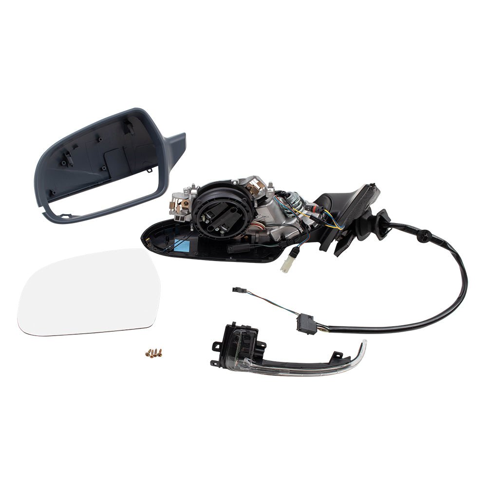 Brock Replacement Power Mirror Compatible with 2010-2016 A4 S4 Drivers Side Heated Signal Memory 8K1857409AK01C 8K1857409AJ01C