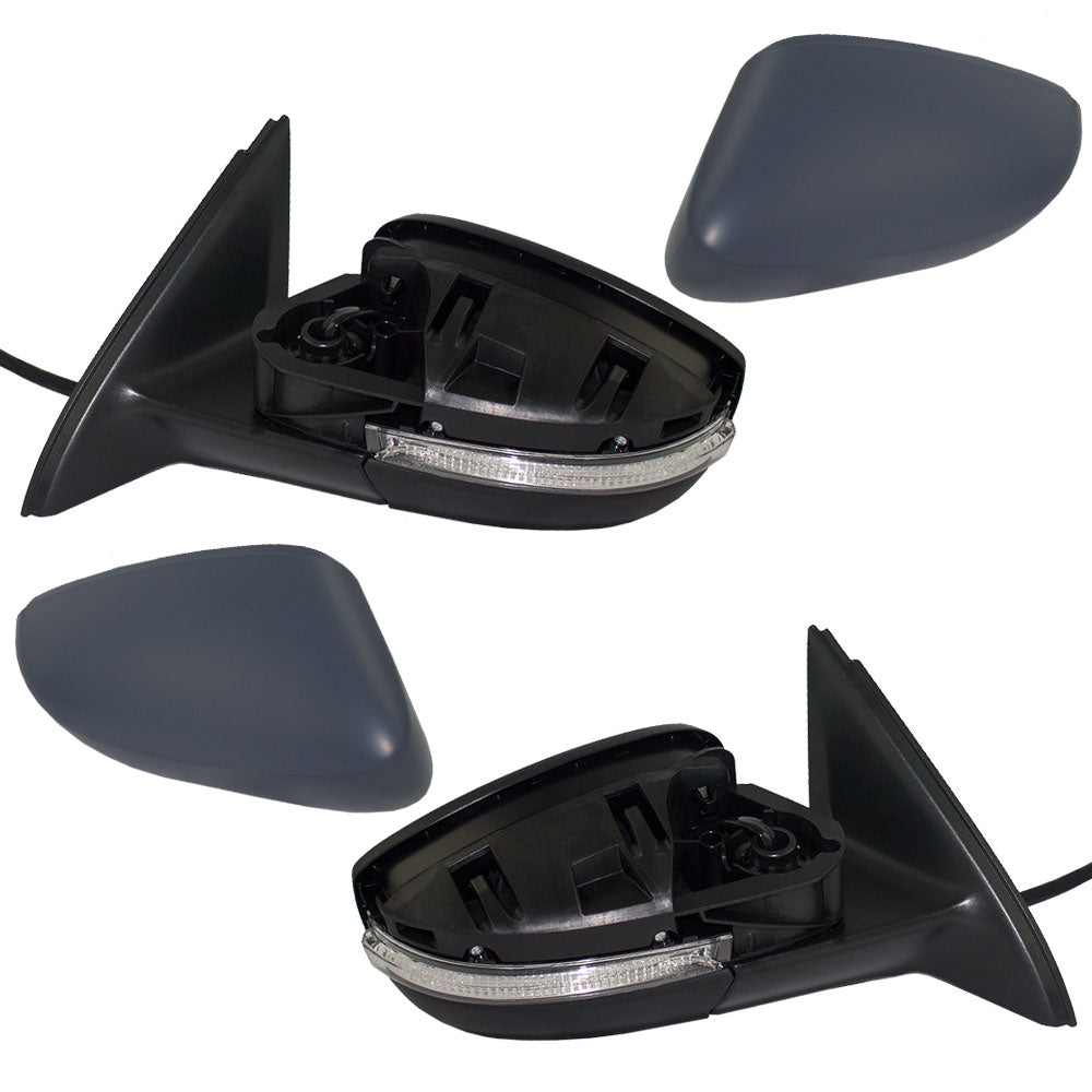 Brock Replacement Driver and Passenger Side Power Mirrors Pint to Match Gray with Heat, Signal and Manual Fold without Memory Comaptible with 2011-2016 A6 Sedan 2013-2016 A6 Hybrid Sedan