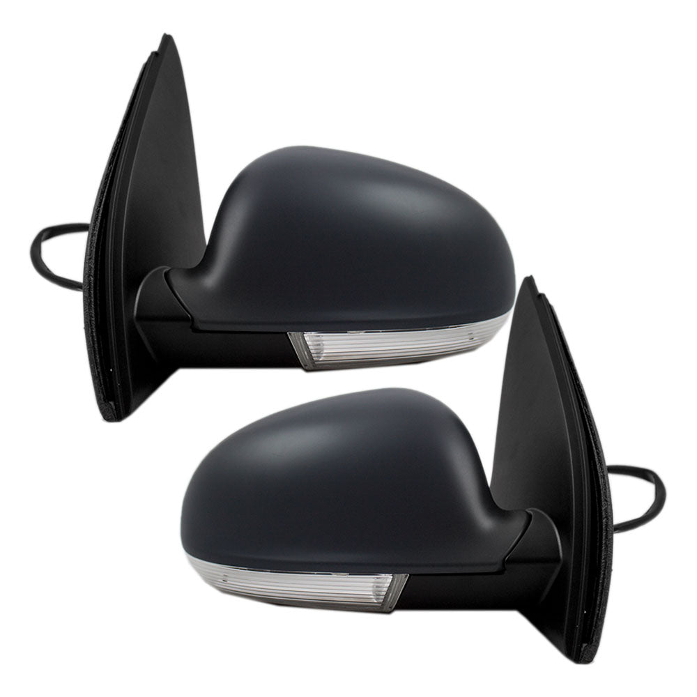 Brock Replacement Driver and Passenger Power Side View Mirrors Heated Signal with Gray Covers Compatible with 2006 2007 2008 2009 Rabbit GTI 1K1857507DC9B9 1K1857508CN9B9