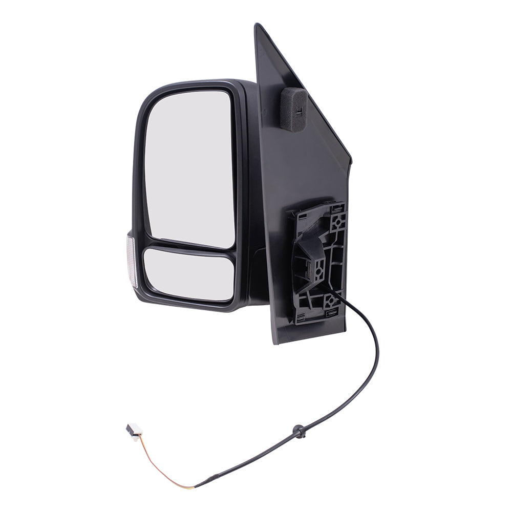 Brock Replacement Driver Side Manual Mirror Textured Black with Signal & Manual Fold W/O Heat, Camera & Blind Spot Detection Compatible with 2019-2020 Sprinter Cargo 1500/2500/3500 (907)