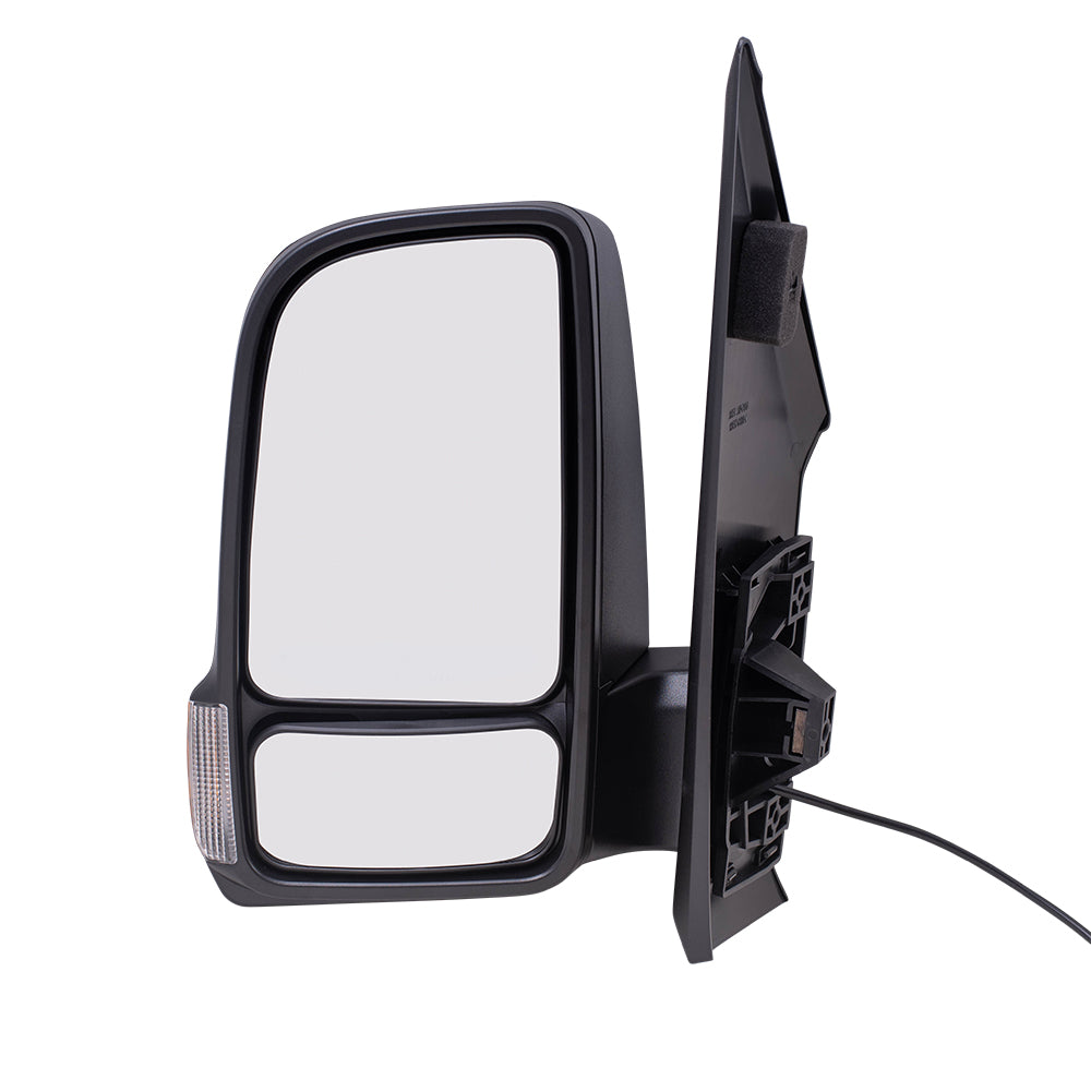 Brock Replacement Driver Side Manual Mirror Textured Black with Signal & Manual Fold W/O Heat, Camera & Blind Spot Detection Compatible with 2019-2020 Sprinter Cargo 1500/2500/3500 (907)