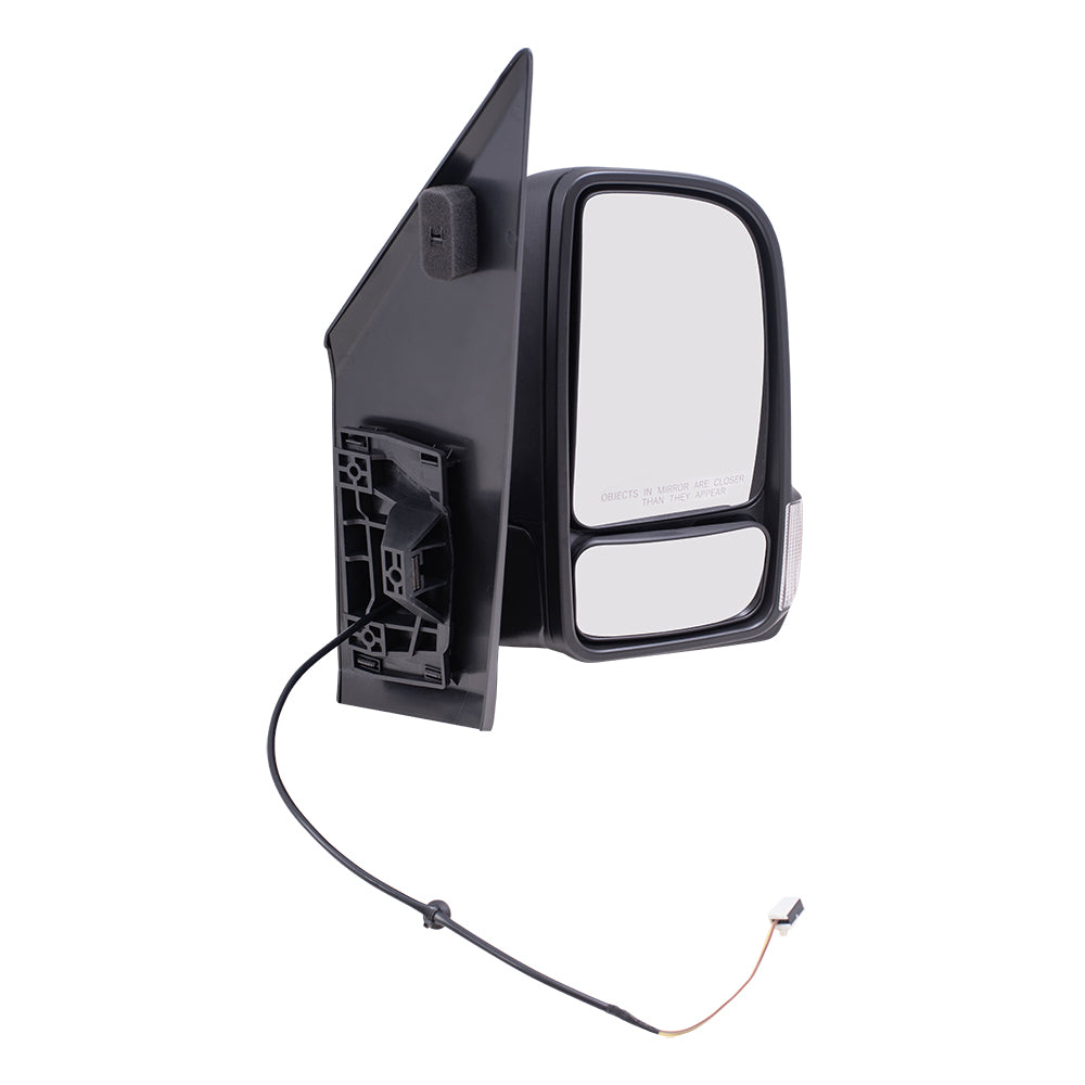 Brock Replacement Passenger Side Manual Mirror Textured Black W/Signal & Manual Fold W/O Heat, Camera & Blind Spot Detection Compatible with 2019-2020 Sprinter Cargo 1500/2500/3500 (907)