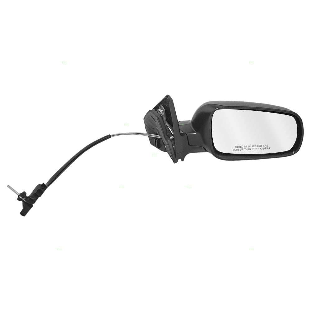 Brock Replacement Passenger Side Black Euro Type Manual Remote Mirror with Clear Split Glass without Heat Compatible with 1999-2007 Golf 1999-2005 A4 1J1857508P01C