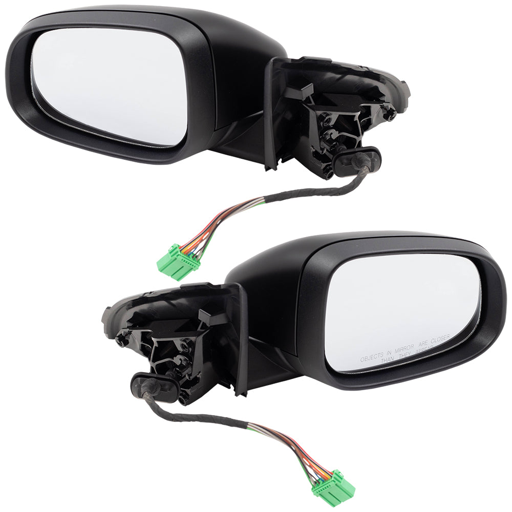 Brock Replacement Set Power Mirrors Heated Signal Memory Puddle Lamp Compatible with 2011 2012 2013 2014 2015 2016 2017 2018 S60