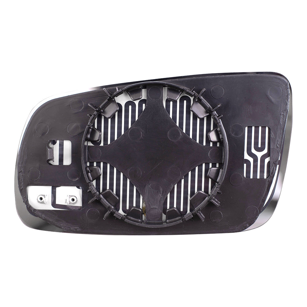 Brock Replacement Driver and Passenger Side Clear Mirror Glass and Base with Heat W/O Split Glass Compatible with 1999-2007 Golf 1999-2005 A4 1998-2004 Passat 1999-2002 Cabrio 1996-2001 A4