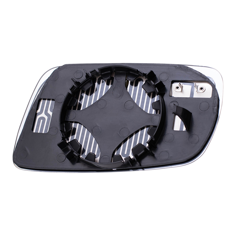 Brock Replacement Driver and Passenger Side Clear Mirror Glass and Base with Heat W/O Split Glass Compatible with 1999-2007 Golf 1999-2005 A4 1998-2004 Passat 1999-2002 Cabrio 1996-2001 A4