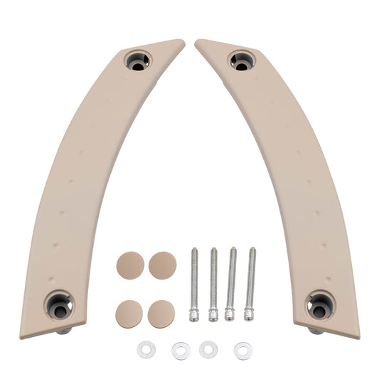 Brock Replacement Pair Set Front Inside Beige Door Pull Handles w/Hardware Repair Kits Compatible with 1998-2010 New Beetle 1C0868107AFYW 1C0867172C08H