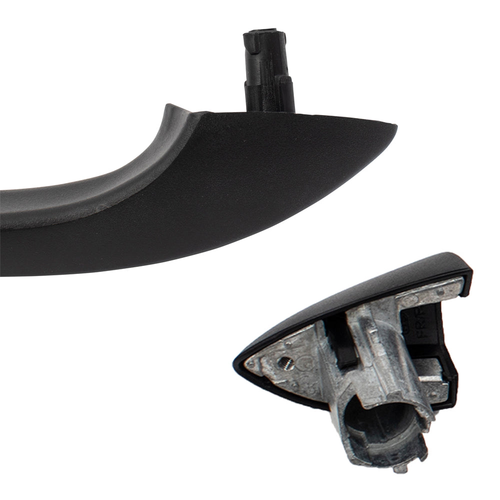 Brock Replacement Rear Driver and Passenger Side Textured Black Outside Door Handles Without Keyhole Compatible with 2000-2006 X5