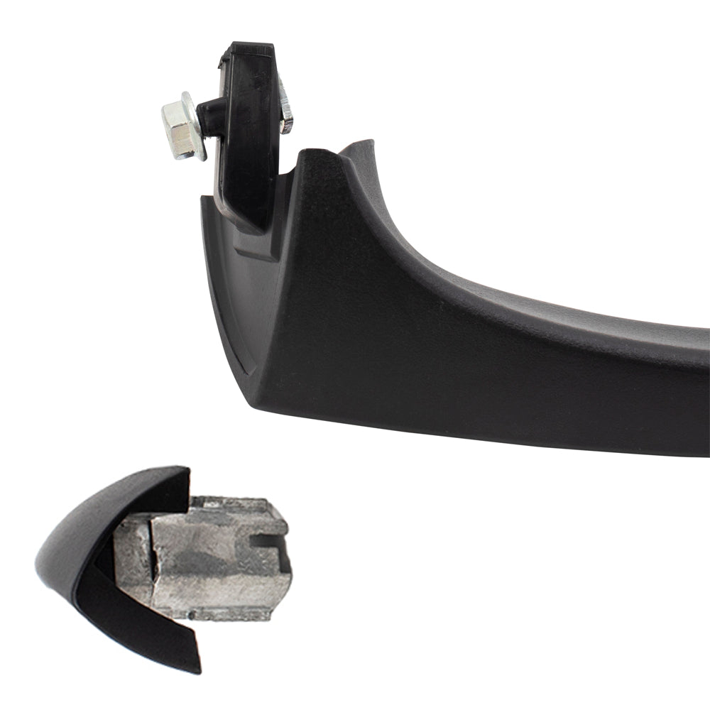 Brock Replacement Rear Driver and Passenger Side Textured Black Outside Door Handles Without Keyhole Compatible with 2000-2006 X5