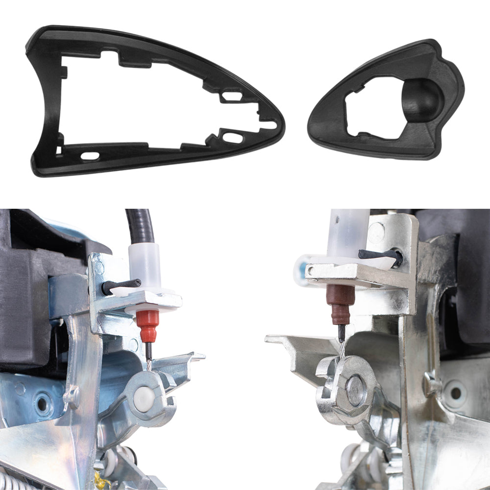 Brock Replacement Front and Rear Outside Door Handles and Carriers with Cable and Base 8 Piece Set Compatible with 2000-2006 X5