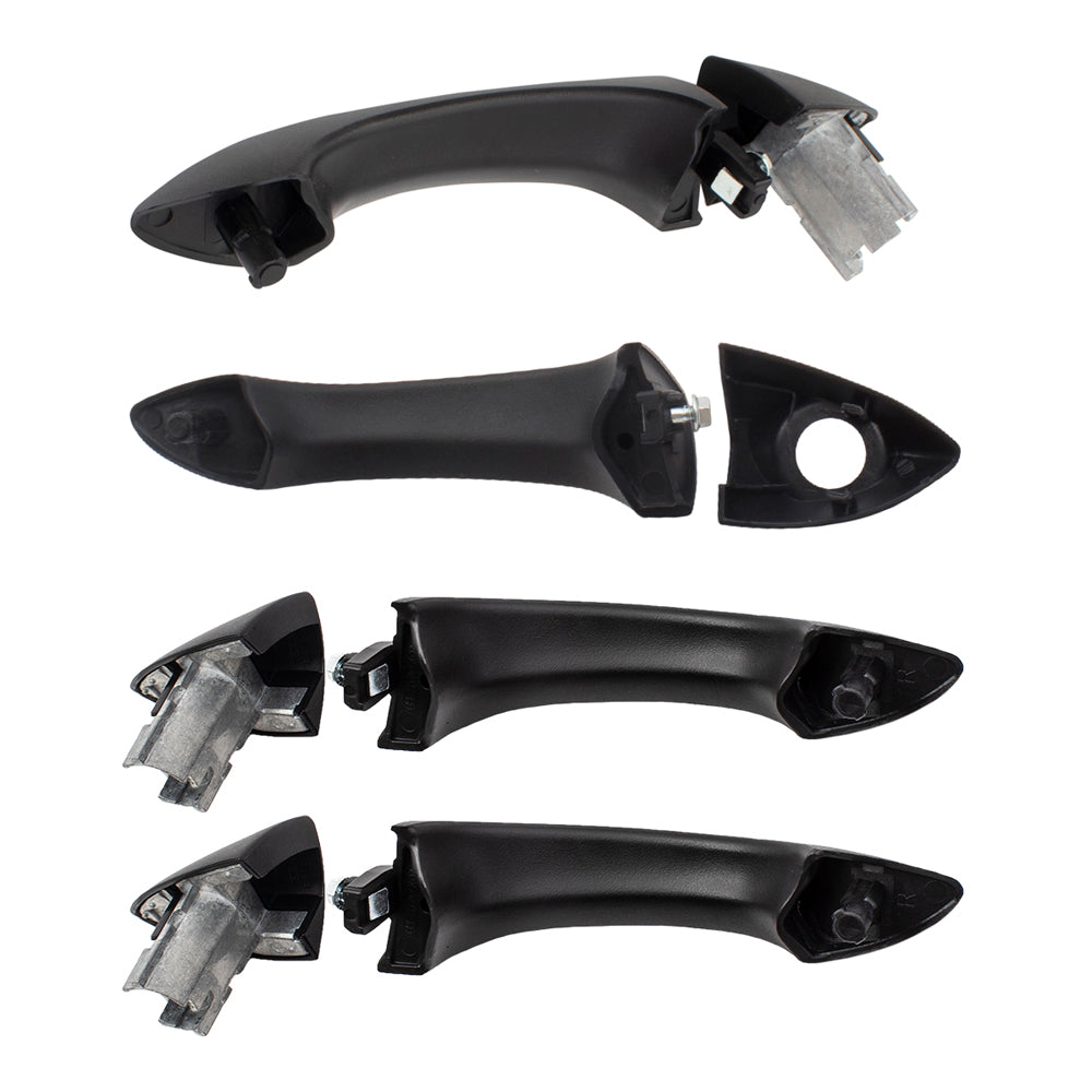 Brock Replacement Driver and Passenger Side Outside Door Handles Textured Black 4 Piece Set Compatible with 2000-2006 X5