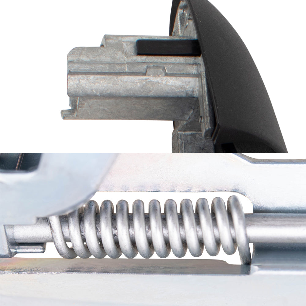 Brock Replacement Rear Passenger Side Textured Black Outside Door Handle Without Keyhole and Door Handle Carrier with Cable Base Set Compatible with 2000-2006 X5