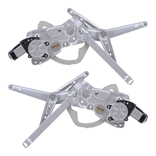 Brock Replacement Front Driver and Passenger Side Power Window Regulator with Motor Set Compatible with 1992-1999 3 Series E36 Sedan