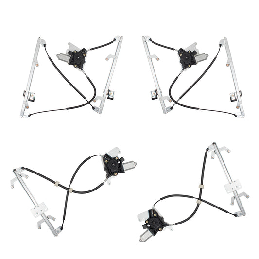Brock Replacement Front and Rear Power Window Regulators with Motors Compatible with 2002-2018 G-Class W463