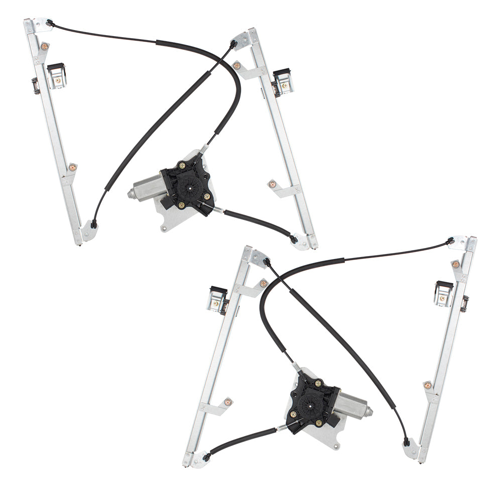 Brock Aftermarket Replacement Front Driver Left Passenger Right Power Window Regulator With Motor Set Compatible With 2002-2018 Mercedes-Benz G-Class W463