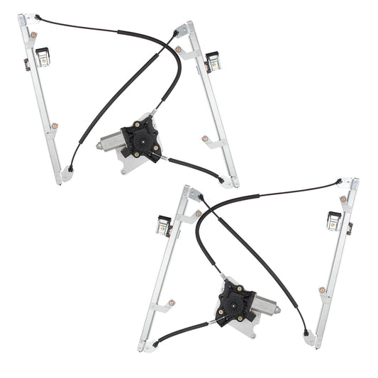 Brock Aftermarket Replacement Front Driver Left Passenger Right Power Window Regulator With Motor Set Compatible With 2002-2018 Mercedes-Benz G-Class W463