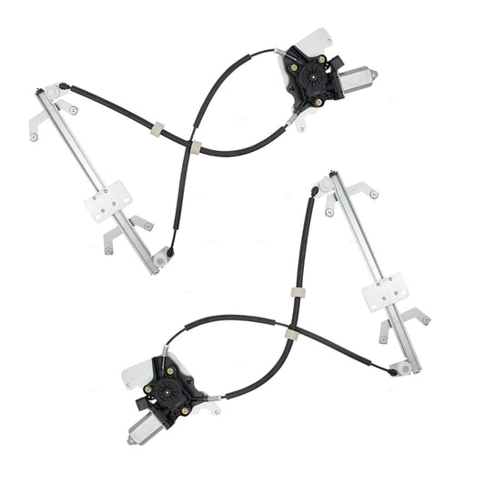 Brock Replacement Pair Set Rear Power Window Regulators w/Motor Assemblies Compatible with 2002-2018 G-Class W463 4637300746 4637300846