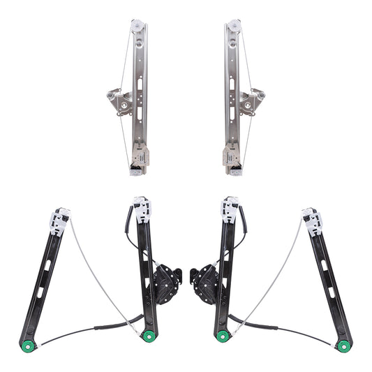 4 Pc Set of Power Window Regulators W/O Motor for 1999-2005 3-Series Sedan/Wagon