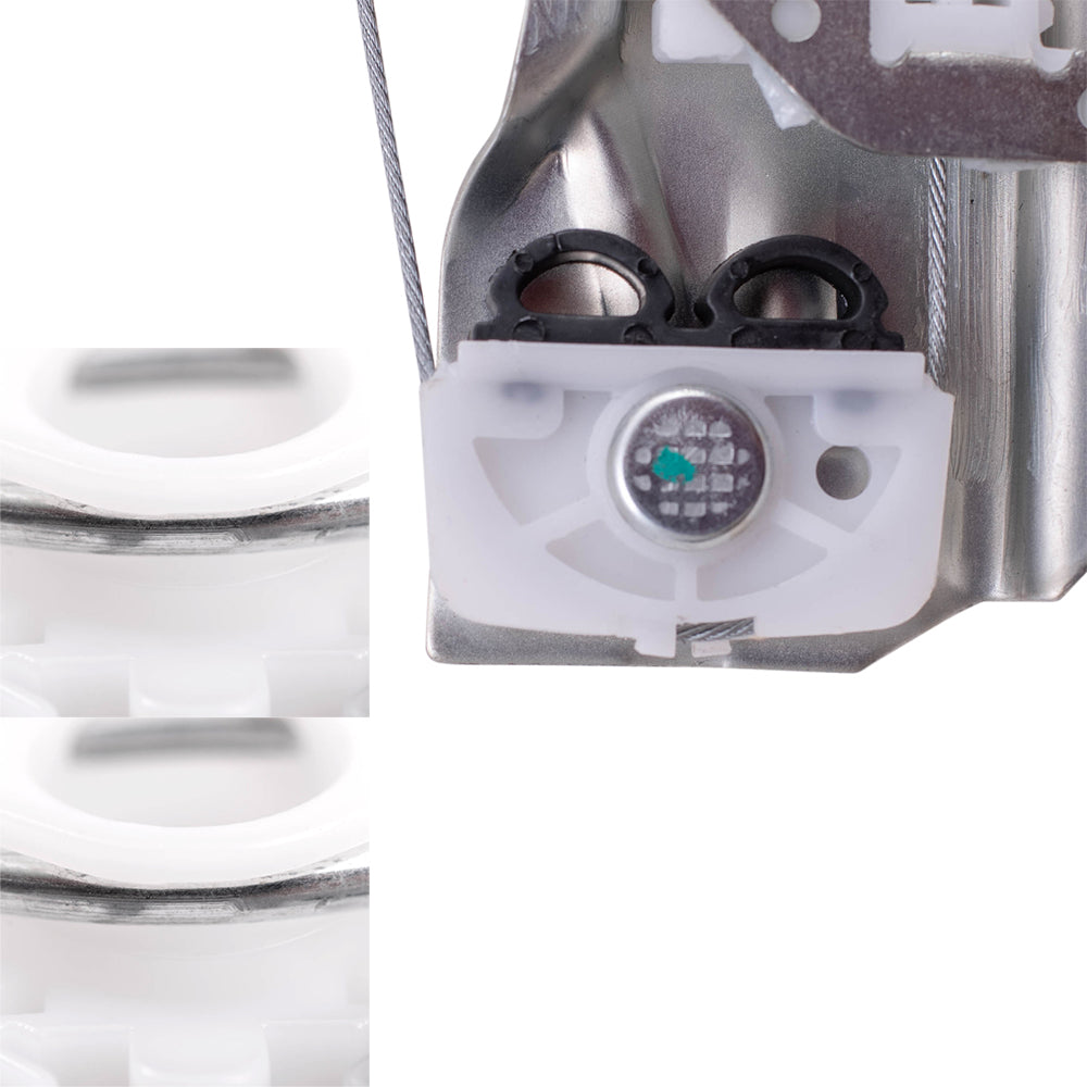 Brock Replacement Pair of Rear Power Window Lift Regulators & Four Sliding Pivot Clips Compatible with 1999-2005 3 Series Sedan Wagon 51358212099 51358212100