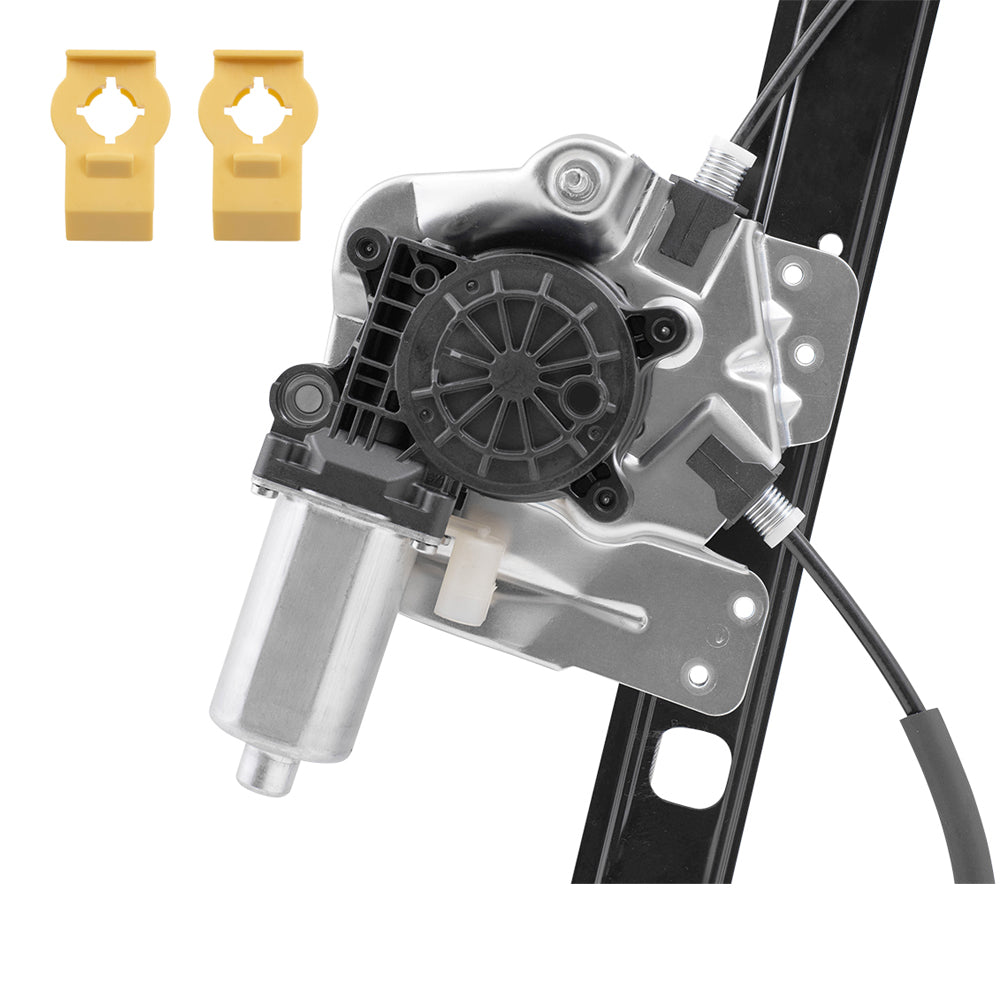 Brock Replacement Passengers Front Power Window Lift Regulator with Motor and Clips Compatible with 2000-2006 X5 51338254781 51338254912