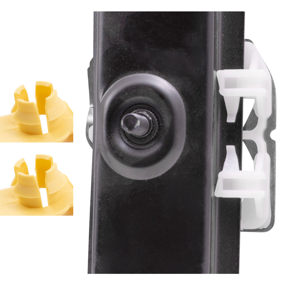 Brock Replacement Passengers Front Power Window Lift Regulator with Motor and Clips Compatible with 2000-2006 X5 51338254781 51338254912