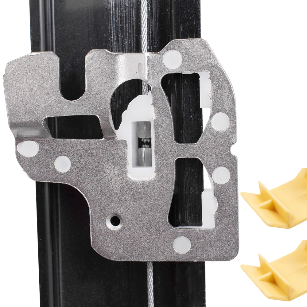 Brock Replacement Passengers Front Power Window Lift Regulator with Motor and Clips Compatible with 2000-2006 X5 51338254781 51338254912