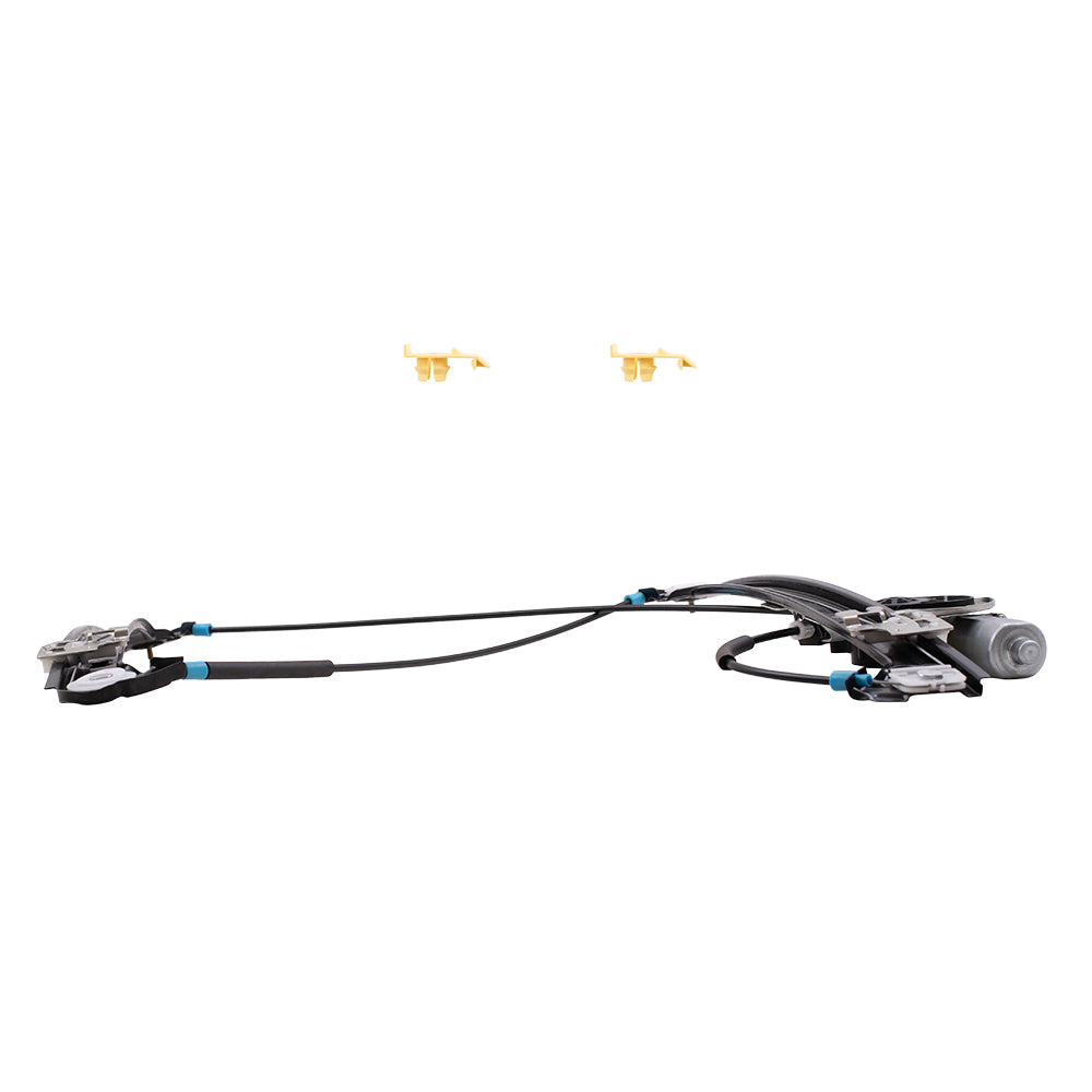 Brock Replacement Passengers Front Power Window Lift Regulator with Motor and Clips Compatible with 2000-2006 X5 51338254781 51338254912