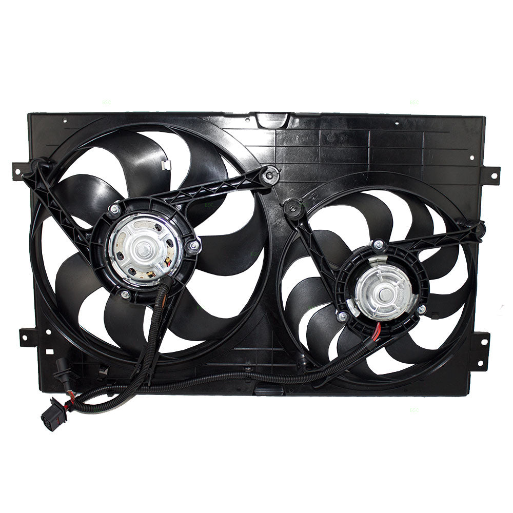 Brock Replacement Dual Cooling Fan Assembly Compatible with 1995-2005 A4 1995-2005 Golf 2000-2003 TT 2005-2006 TT 6X0959455F
