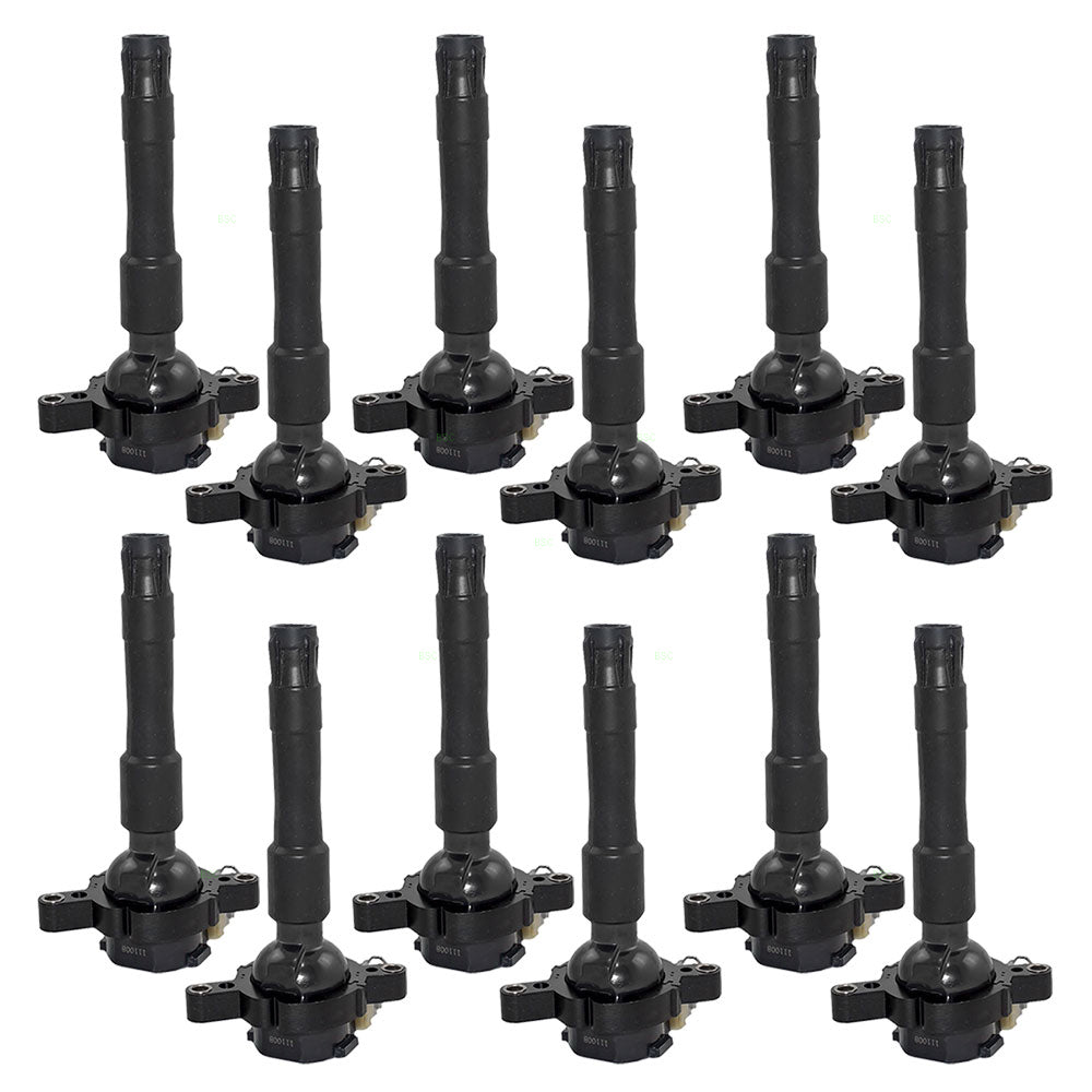 Brock Replacement 12 Piece Set of Ignition Spark Plug Coils Dozen Pack Compatible with Various Models 12137599219 12 13 7 599 219