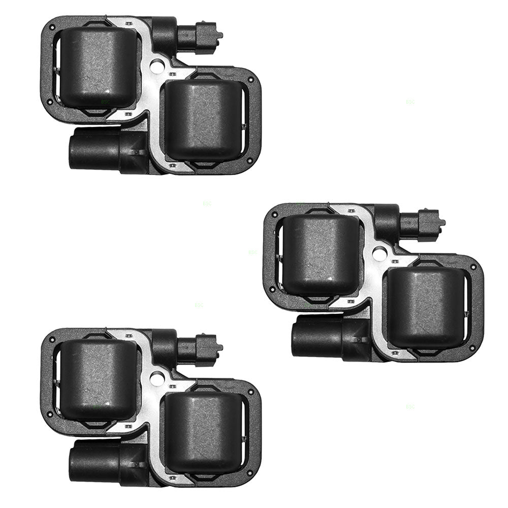 Brock Replacement 3 Piece Set Ignition Spark Plug Coil Pack Modules Compatible with 1999-2006 SL-Class 6 cyl 000 158 78 03