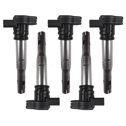 Brock Replacement Ignition Coils 5 Piece Set Compatible with 2005-2017 Various Models 2.5L 5-Cyl 07K905715F 5C1684